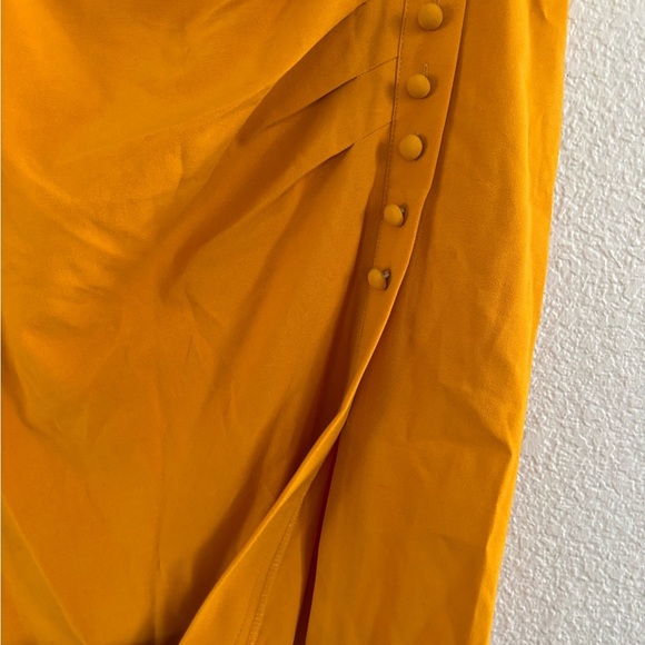 New York & Company Mustard Button-Accent Pencil Skirt - Picture 2 of 8